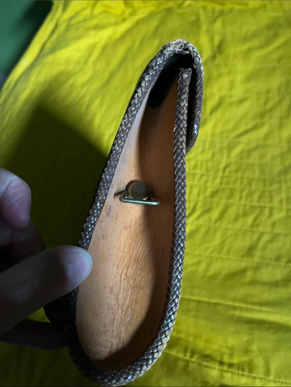 Hand-Tooled Floral Leather Clutch in Tan - Picture 4 of 4
